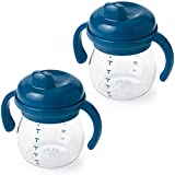 OXO TOT Transitions Sippy Cup com alças removíveis, azul marinho, 6 onças (pacote com 2)