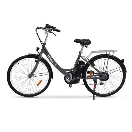 Nilox E Bike X5, bicicleta urbana elétrica com pedal assistido, rodas de 26 polegadas, velocidade 25 km / h, alcance de 55 km, preta