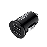 AUKEY USB Car Charger, Ultra Compact, Dual USB Port 4.8A / 24W para ...
