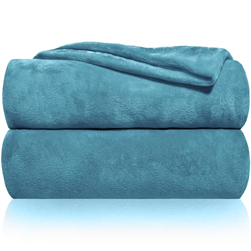 Cobertor Gräfenstayn® macio - cobertor de lã de alta qualidade também perfeito como cobertor de sala, dia, sofá e verão (turquesa, 200x150 cm)