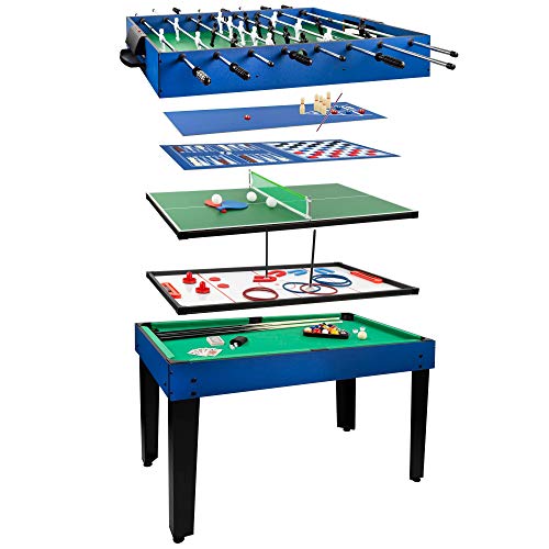 COLORBABY - Mesa multijogador, matraquilhos de madeira, mesa de bilhar transformável, 12 jogos, brinquedos para adultos e crianças a partir dos 6 anos
