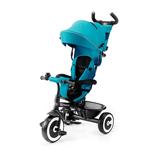 Triciclo Kinderkraft ASTON Evolutionary, cabine extensível, cinto, 9 a 5 meses, azul