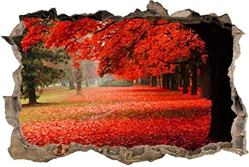 Adesivo de parede 3D, decoração de vinil, paisagem de outono, buraco natural, adesivo 3D 50x70cm