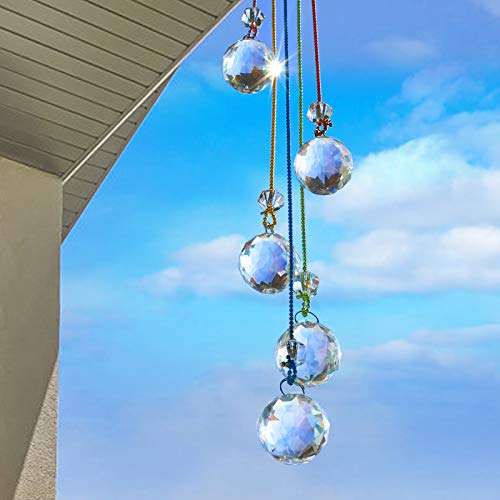 Pacote de bola de cristal suspensa LMESO, banho de sol de 0,5 metros, decoração de casa, presente para casa