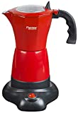 Máquina de café expresso elétrica Bestron, Viva Italia, para 6 xícaras: 180 ml, 480 W, alumínio, vermelho