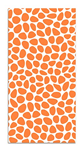 Tapete panorâmico de vinil com estampa de seixos laranja 40x80 cm - Tapete de cozinha em vinil - Tapete de sala antiderrapante e ignífugo - Tapetes de tamanho grande - Tapetes de PVC