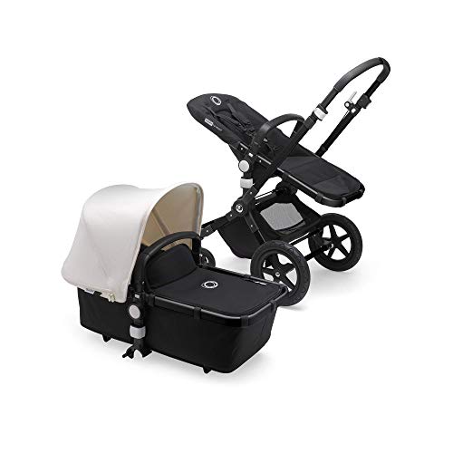 Bugaboo Cameleon 3 Plus, carrinho de passeio 2 em 1 fácil e versátil: carrinho de bebê, carrinho de bebê e carrinho de bebê de conforto, armação preta e capuz branco legal