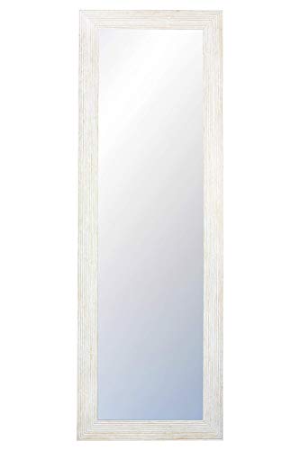 CHELY INTERMARKET, Espelho de parede nórdico 35x140cm (47x152cm) Blanc-Nordic / Mod-110 / Ideal para cabeleireiros, salões, salões, salas de jantar, quartos e escritórios.  Feito na Espanha.  Madeira sólida.