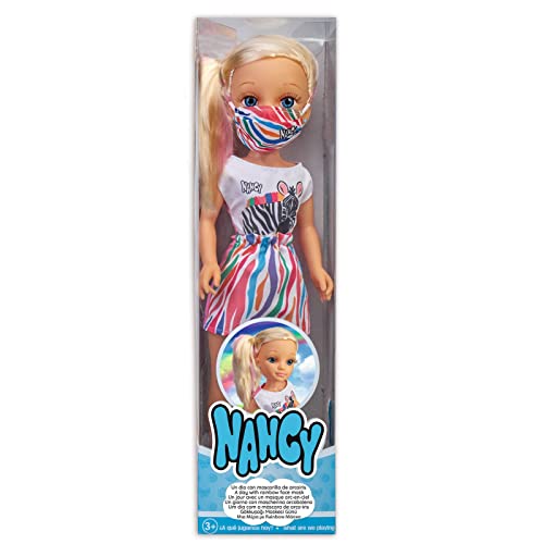Nancy: máscara de arco-íris de um dia, boneca de 3 anos com roupas e acessórios da moda e máscara de zebra colorida, famosa boneca loira (700017194)