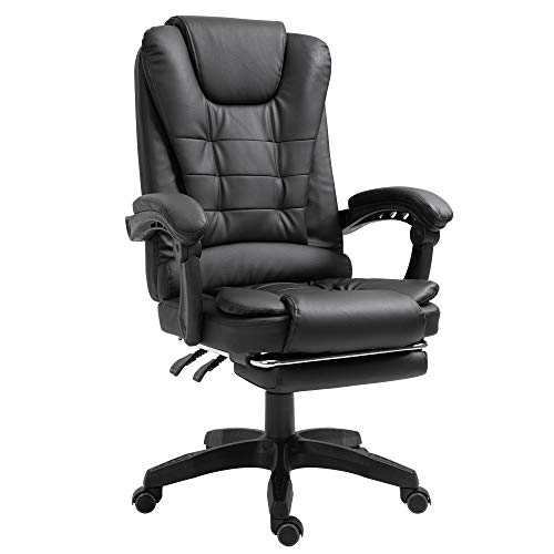 Cadeira de escritório Trisens ts-bs707, pele sintética, preta, grande