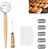 Faca de padeiro, batedor de massa de pão Taozoey, ferramenta de pão coxo, batedor de massa dinamarquês, ferramenta de corte de pão, faca de massa, faca de padeiro, para cozinha de cozimento de massa de pão DIY