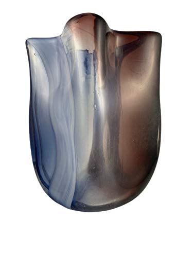 Jarra, Jarra Decorativa de Vidro Pintado para o Lar - Azul Claro e Bordeaux - 21x14 cm