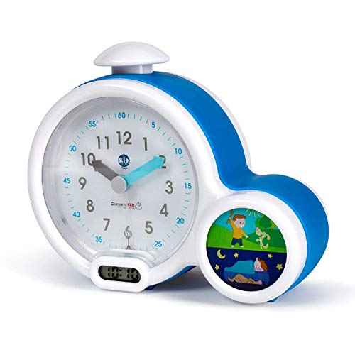 Despertador Infantil Educacional - Dia/Noite - Brilhante - Visor Digital - 3 Alarmes para escolher - Misto: Menina e Menino - Alimentação ou Bateria - Relógio - Azul - Pabobo x Kid Sleep