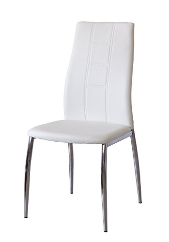 Cadeira VIVACE Kansas, couro, branco, 44 ​​x 47 x 99 cm, 6 unidades