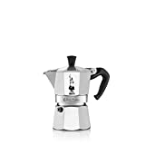 Bialetti - Moka Express: Máquina de café expresso italiana icônica, café italiano autêntico, máquina de café Moka 3 xícaras (130 ml), alumínio, prata