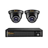 Anlapus 1080P Kit de Vigilância de Vídeo CCTV 4CH 2MP Gravador de Vídeo com 2 Câmeras de Vigilância Externa, Sem Disco Rígido, Visão Noturna, Acesso Remoto