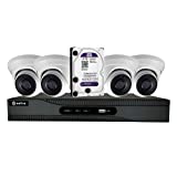 Kit de vigilância por vídeo profissional Safire(Hikvision) PoC (um único cabo para alimentação e vídeo por câmera dome) completo pré-configurado