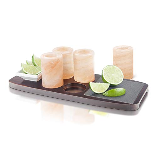 Mesa de tequila com copos de sal Final Touch, conjunto de 7 peças