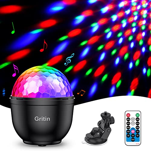 Luzes de discoteca, Gritin 15 cores RGBY Controle de voz ativado Bola de discoteca com modo de luz noturna / Temporizada / Rotação de 360 ​​° / Controle remoto Ideal para aniversário, discoteca, festa